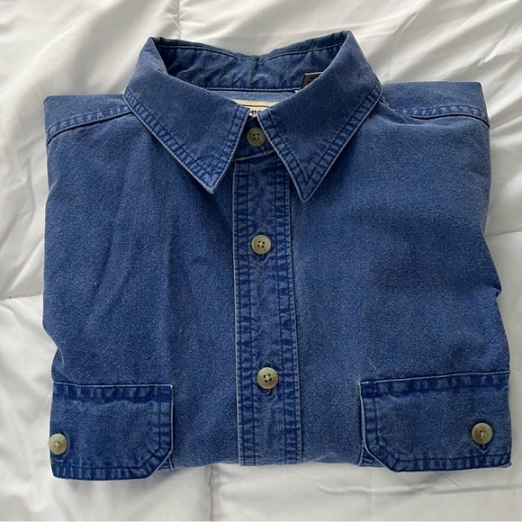 LL Bean Mens M denim shirt - Picture 4 of 4